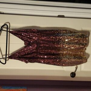 Venus Purple gold sequence dress 1x NWOT